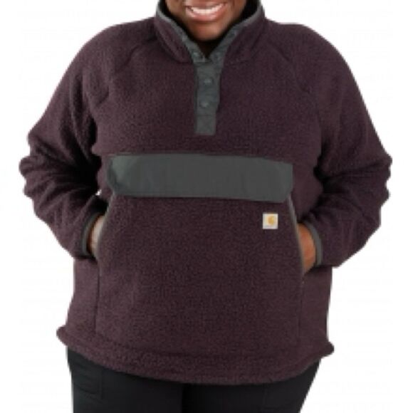 CARHARTT Relaxed Fit Fleece Snap Pullover Sweatshirt - Picture 1 of 16